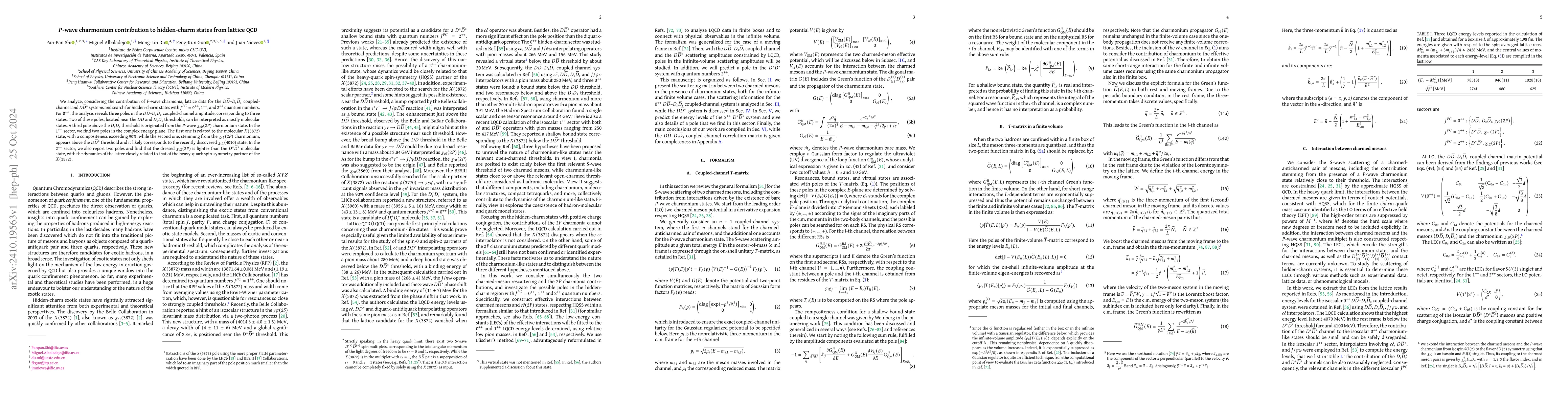 Thumbnail for $P$-wave charmonium contribution to hidden-charm states from lattice QCD