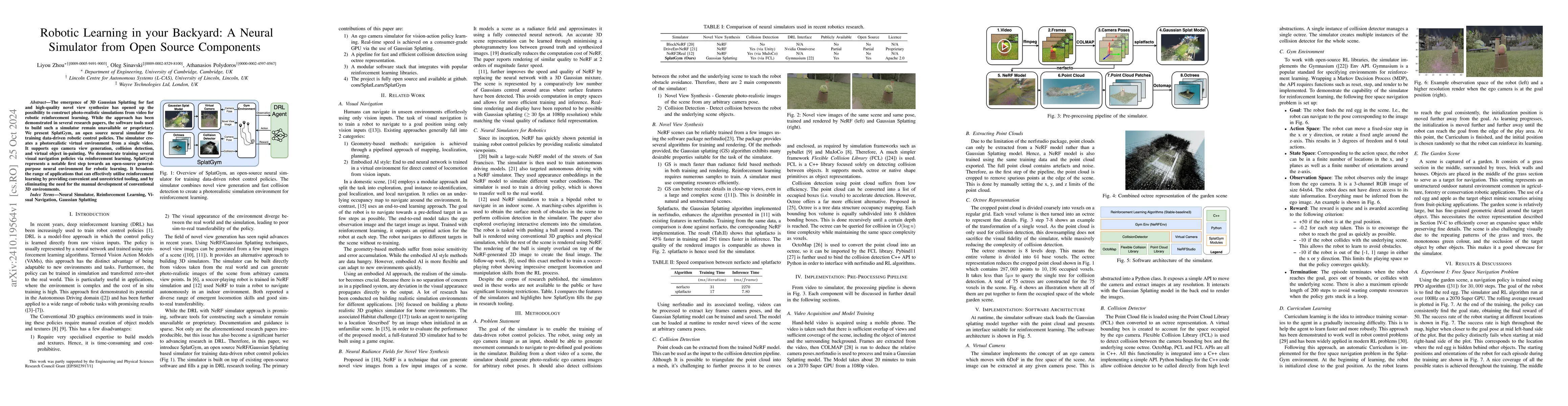 Thumbnail for Robotic Learning in your Backyard: A Neural Simulator from Open Source
  Components