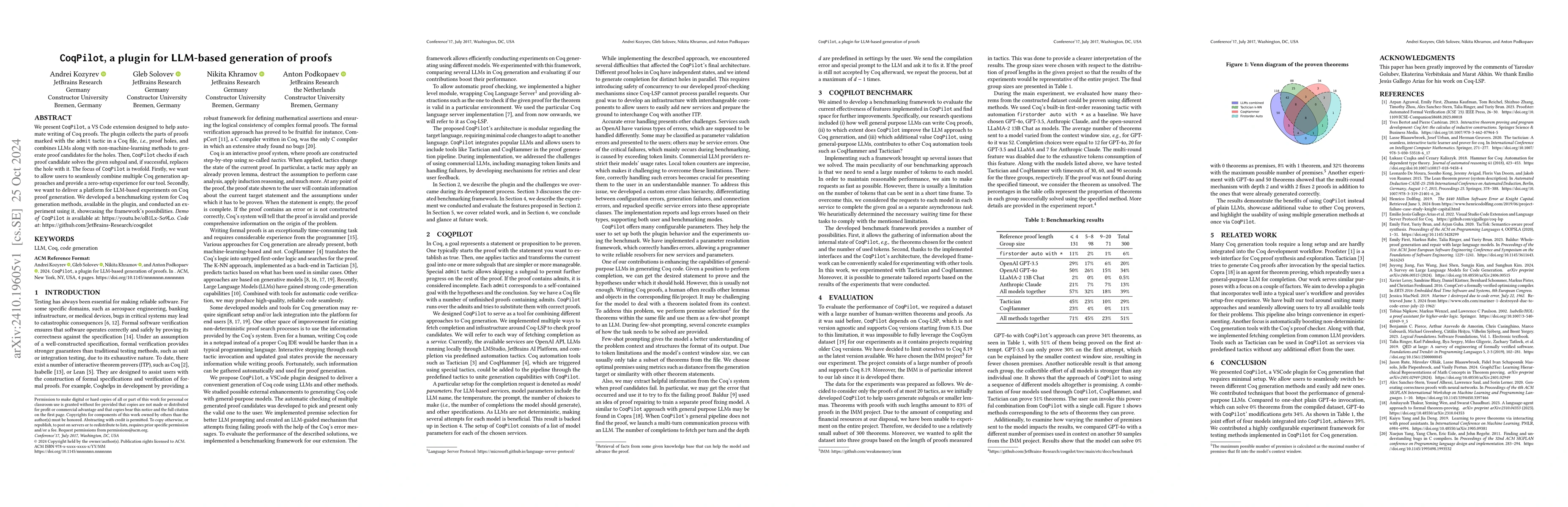 Thumbnail for CoqPilot, a plugin for LLM-based generation of proofs