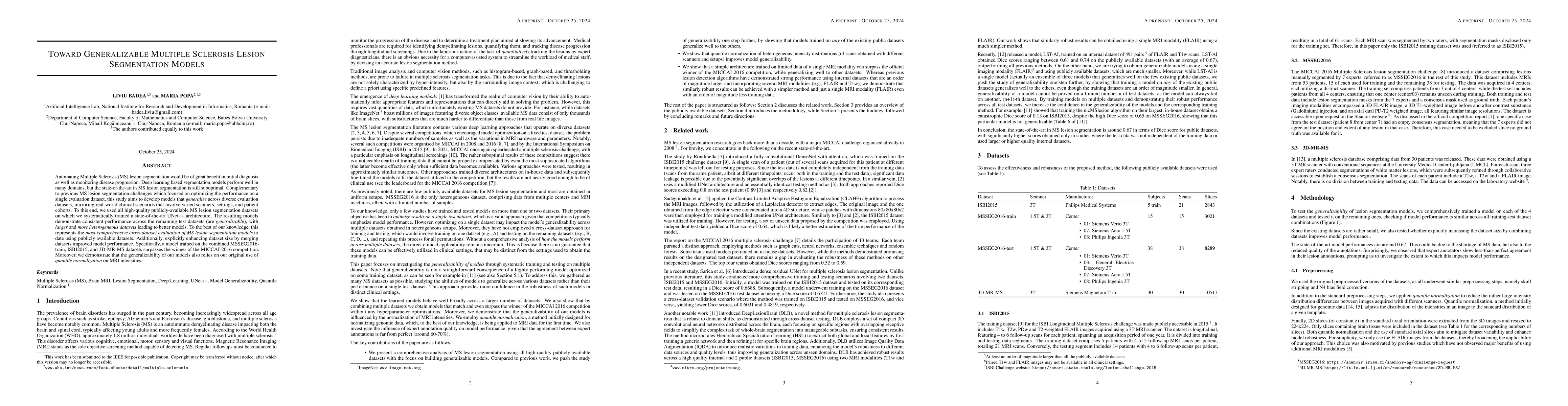 Thumbnail for Toward Generalizable Multiple Sclerosis Lesion Segmentation Models