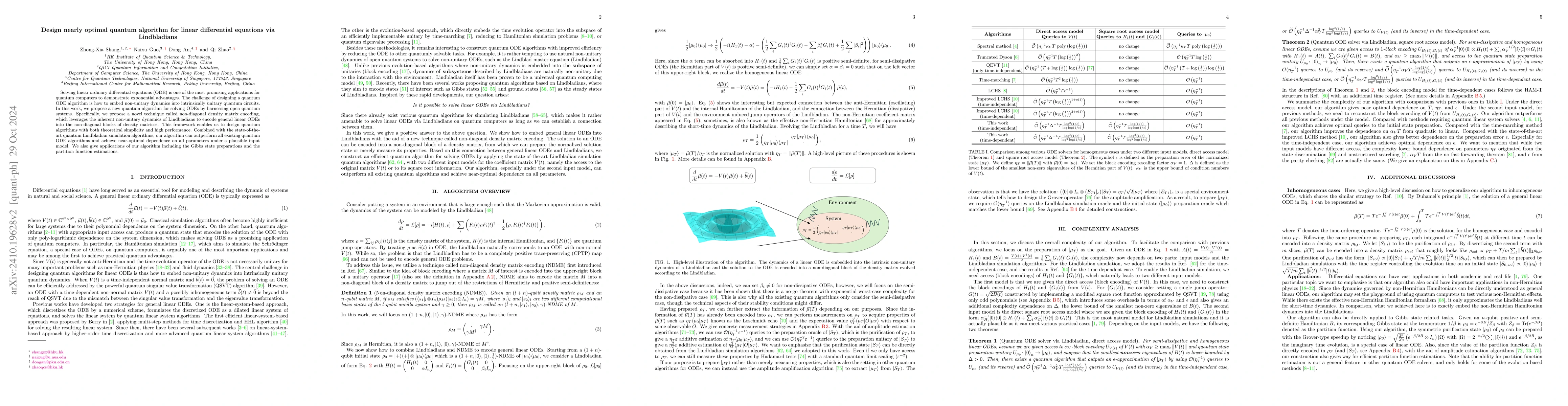Thumbnail for Design nearly optimal quantum algorithm for linear differential
  equations via Lindbladians