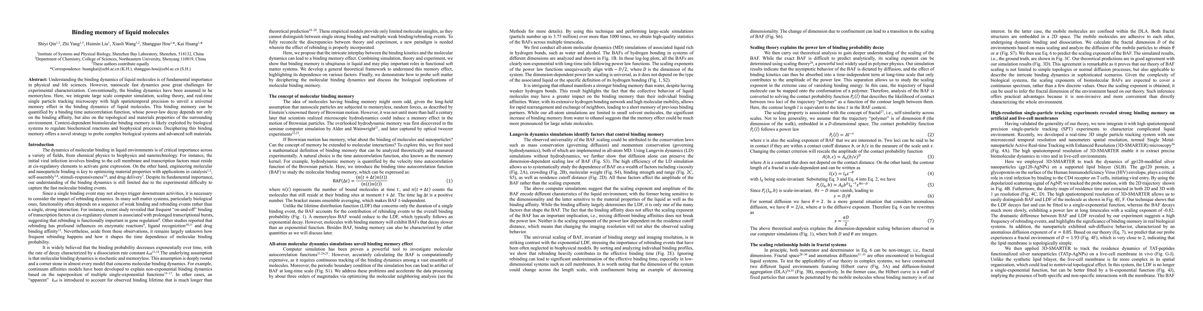 Thumbnail for Binding memory of liquid molecules