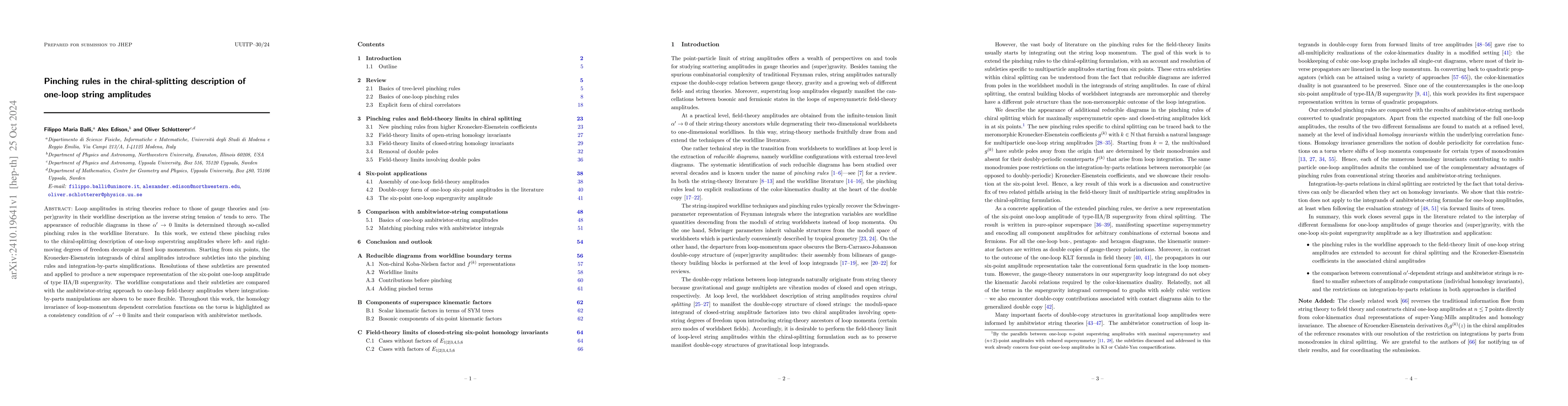 Thumbnail for Pinching rules in the chiral-splitting description of one-loop string
  amplitudes