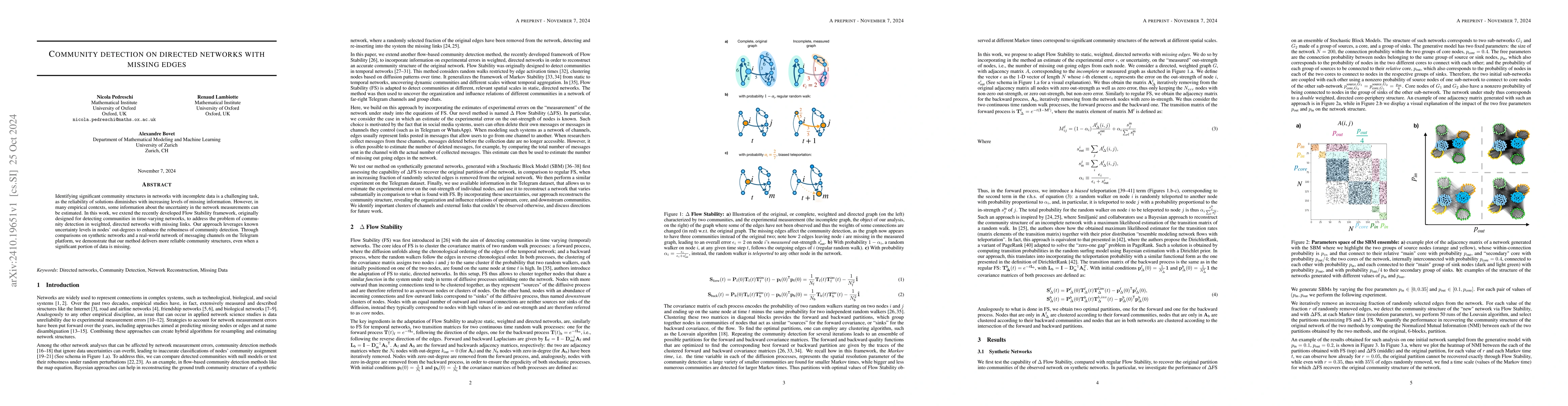 Thumbnail for Community detection on directed networks with missing edges