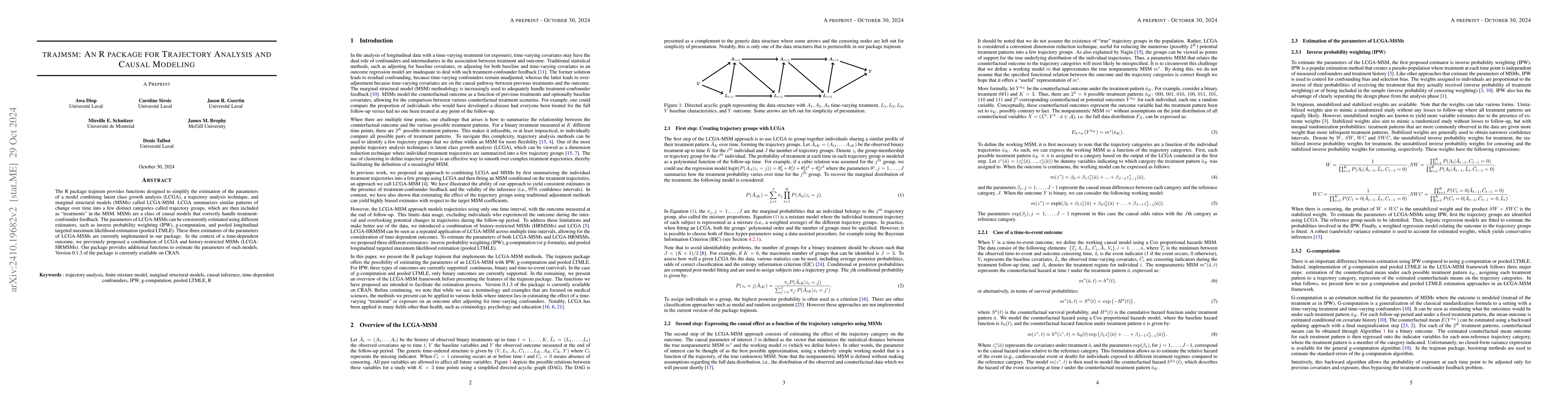 Thumbnail for trajmsm: An R package for Trajectory Analysis and Causal Modeling