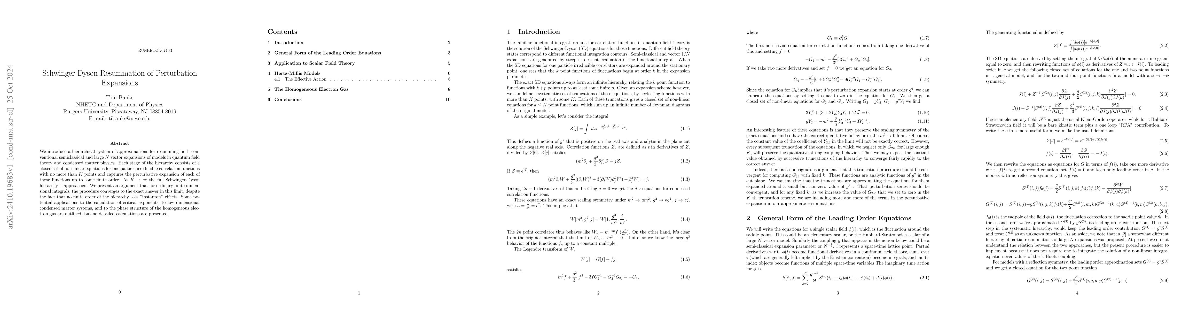 Thumbnail for Schwinger Dyson Summation of Perturbation Expansions