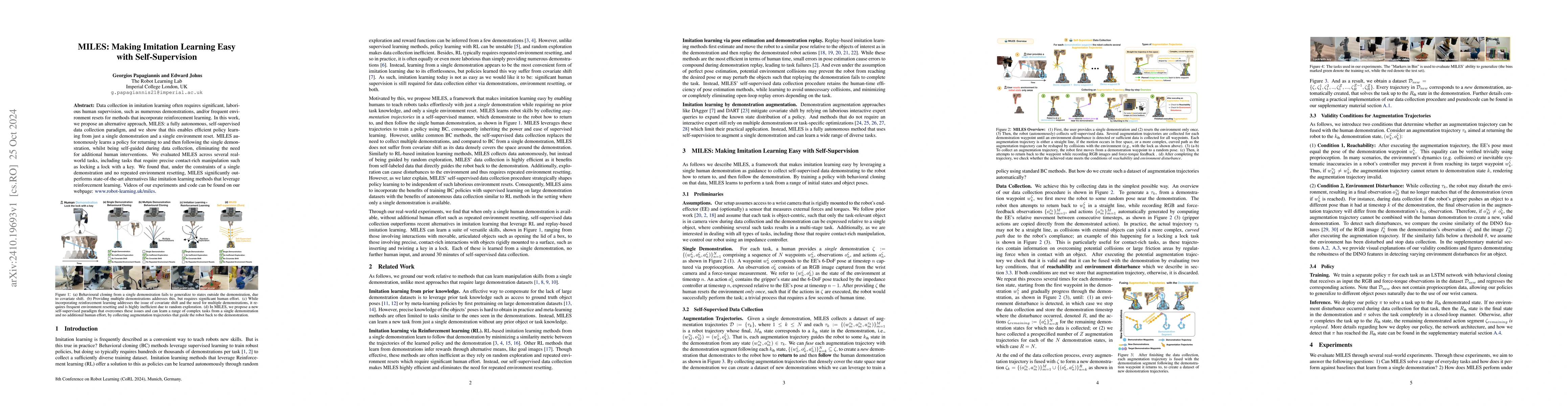 Thumbnail for MILES: Making Imitation Learning Easy with Self-Supervision