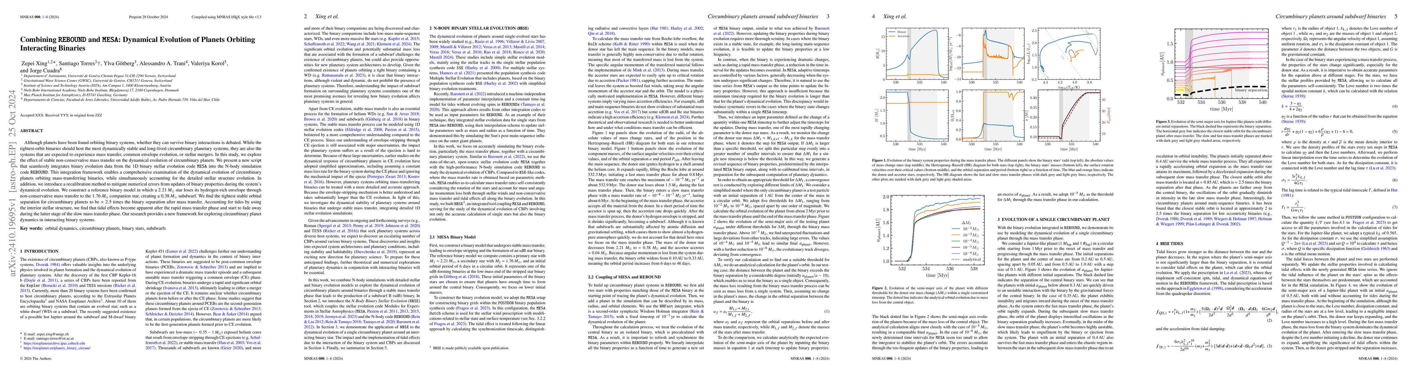 Thumbnail for Combining REBOUND and MESA: Dynamical Evolution of Planets Orbiting
  Interacting Binaries