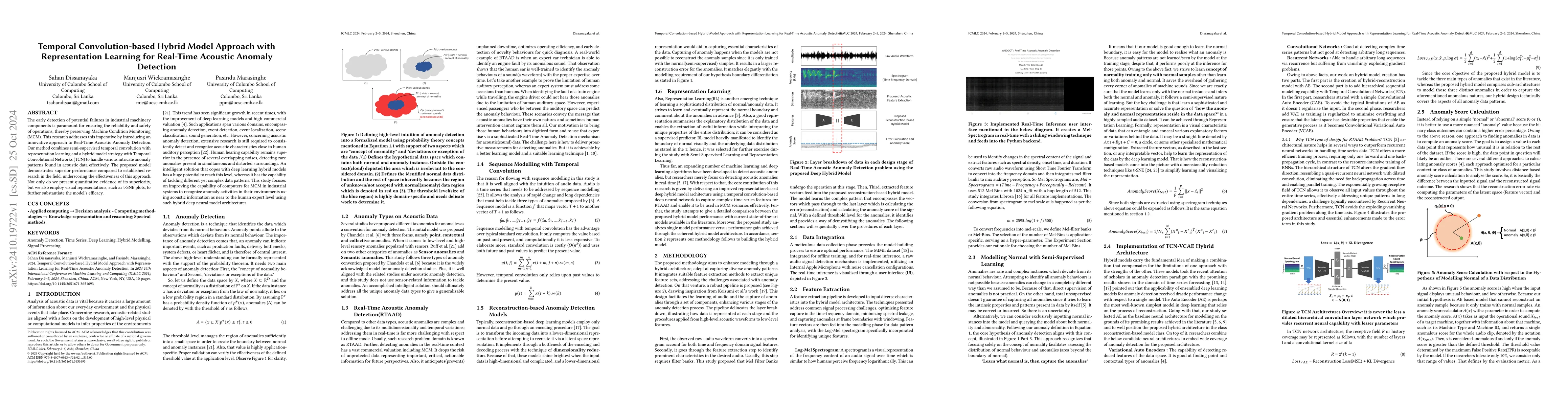 Thumbnail for Temporal Convolution-based Hybrid Model Approach with Representation
  Learning for Real-Time Acoustic Anomaly Detection
