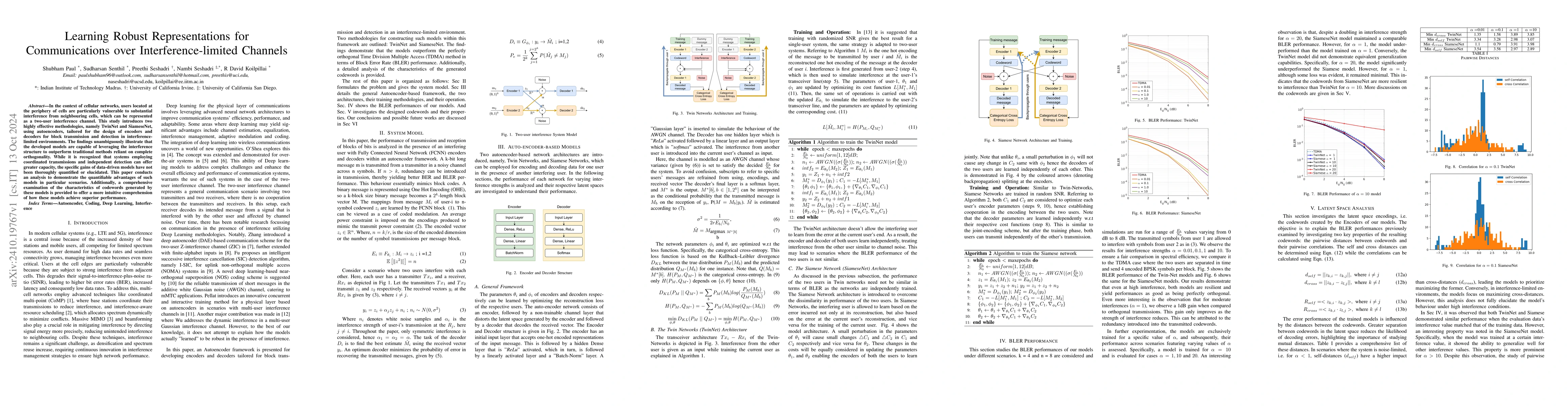 Thumbnail for Learning Robust Representations for Communications over
  Interference-limited Channels