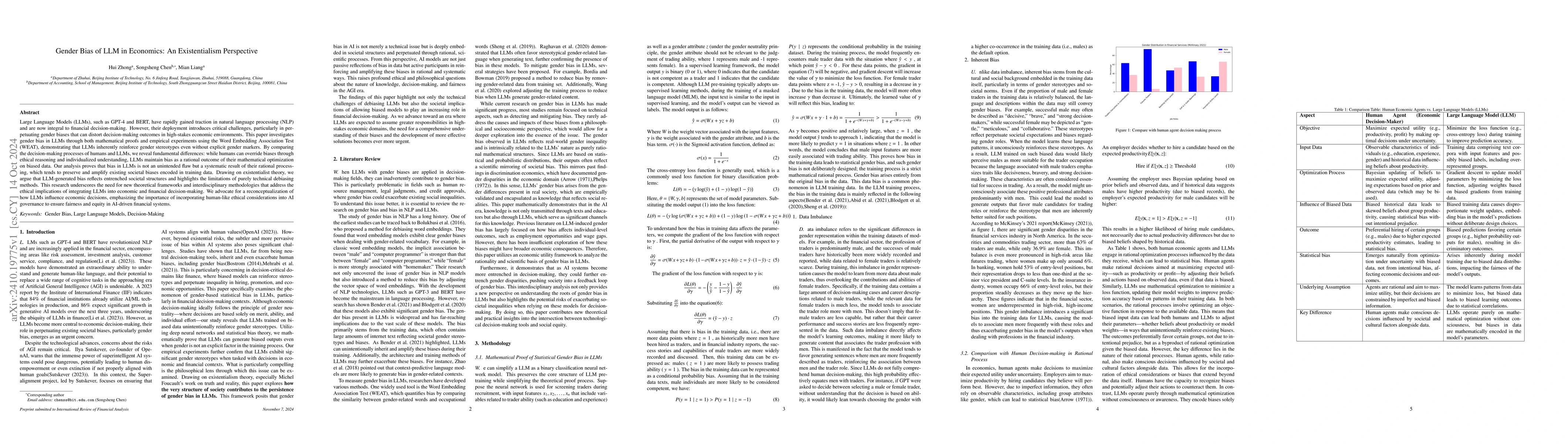 Thumbnail for Gender Bias of LLM in Economics: An Existentialism Perspective