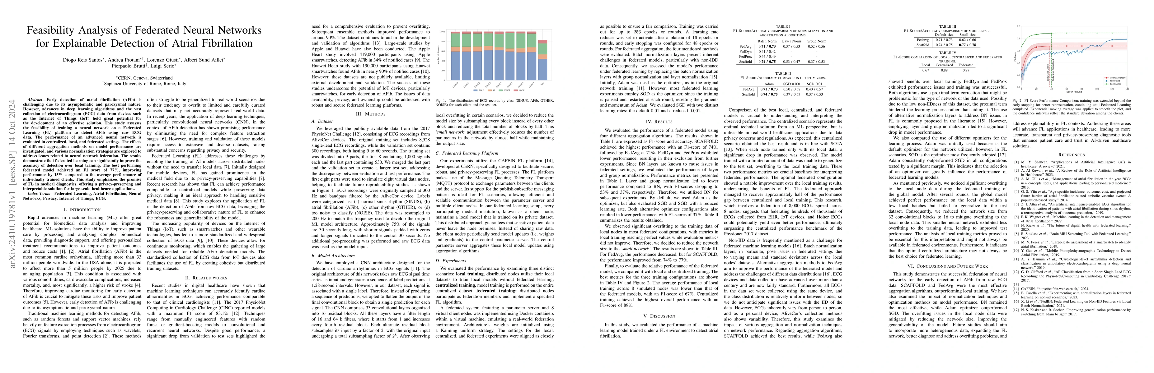 Thumbnail for Feasibility Analysis of Federated Neural Networks for Explainable
  Detection of Atrial Fibrillation