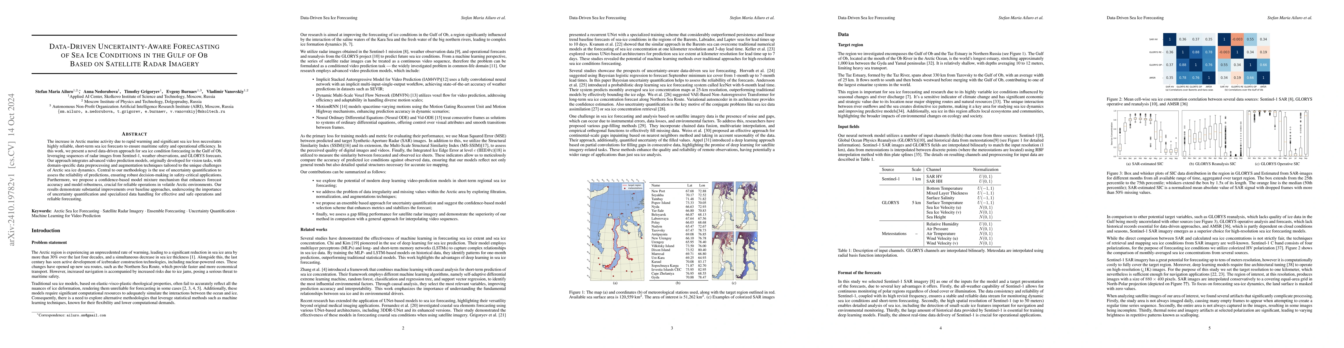 Thumbnail for Data-Driven Uncertainty-Aware Forecasting of Sea Ice Conditions in the
  Gulf of Ob Based on Satellite Radar Imagery