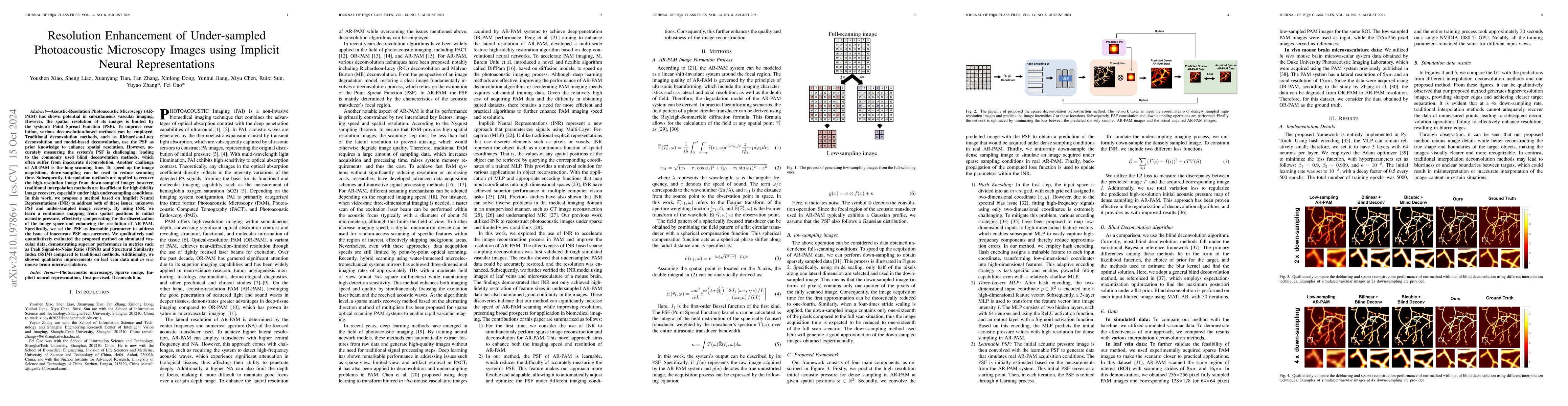 Thumbnail for Resolution Enhancement of Under-sampled Photoacoustic Microscopy Images
  using Implicit Neural Representations