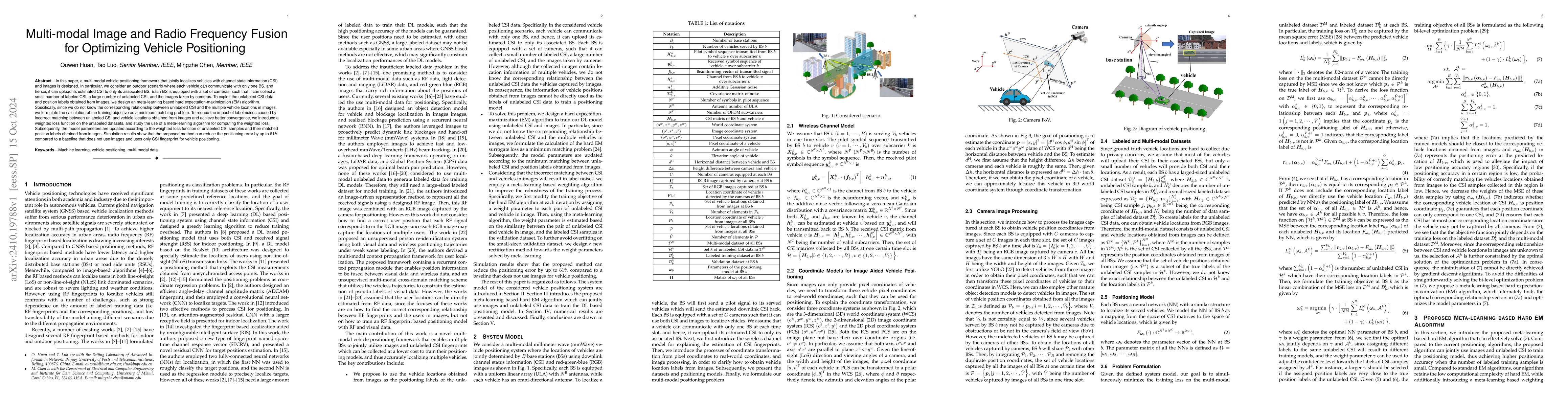 Thumbnail for Multi-modal Image and Radio Frequency Fusion for Optimizing Vehicle
  Positioning