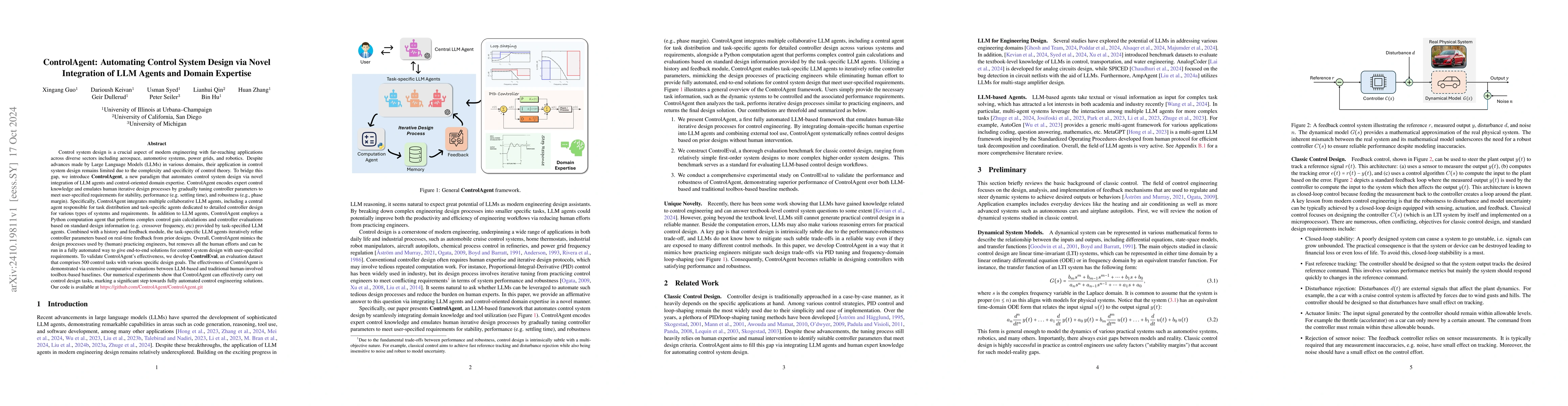Thumbnail for ControlAgent: Automating Control System Design via Novel Integration of
  LLM Agents and Domain Expertise