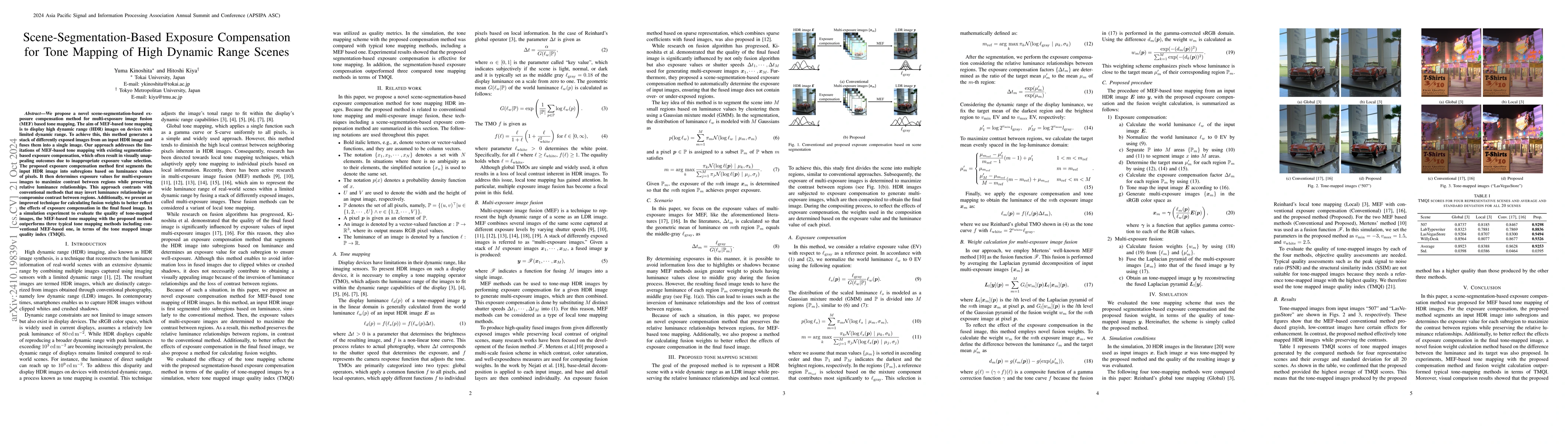Thumbnail for Scene-Segmentation-Based Exposure Compensation for Tone Mapping of High
  Dynamic Range Scenes