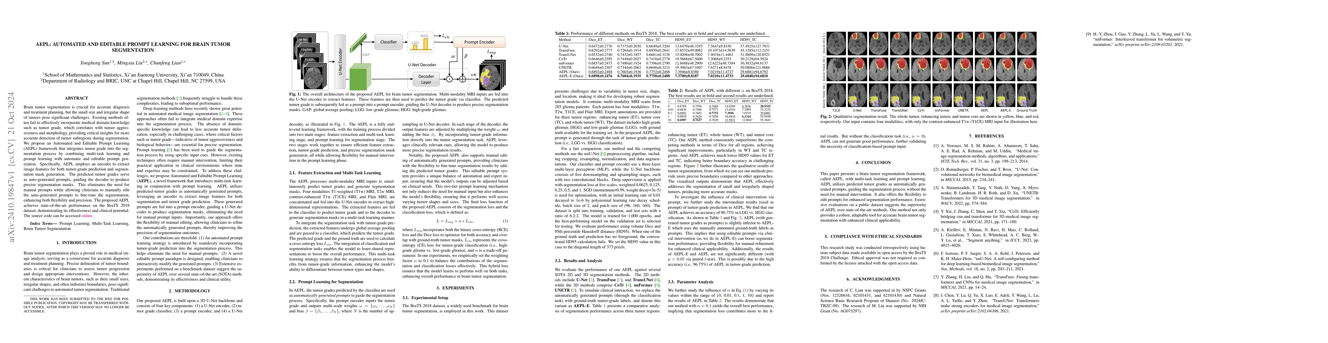 Thumbnail for AEPL: Automated and Editable Prompt Learning for Brain Tumor
  Segmentation