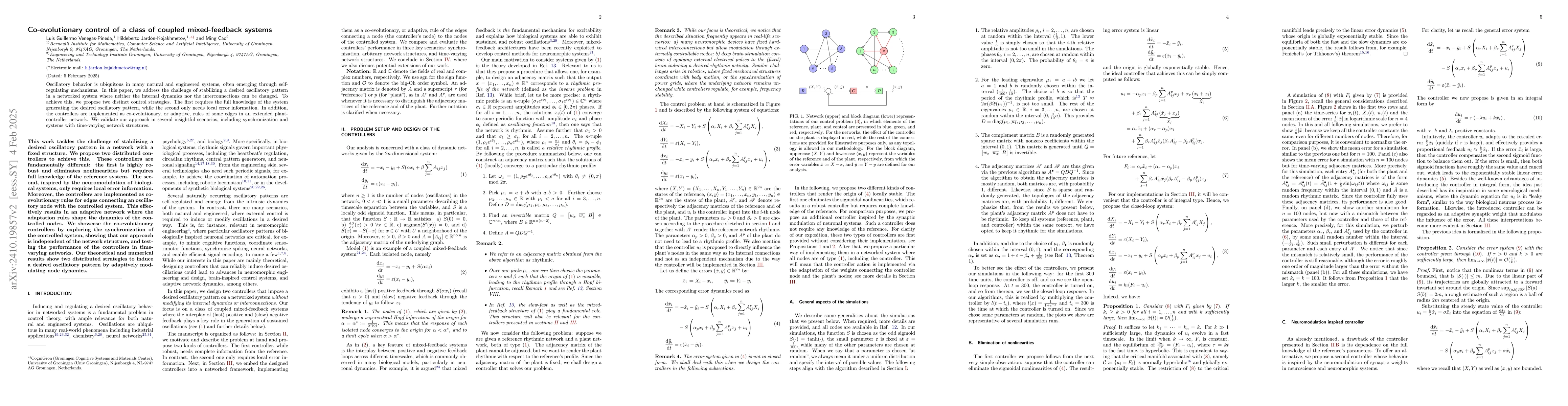 Thumbnail for Coevolutionary Control of a Neuromorphic Network through a
  Mixed-Feedback Architecture