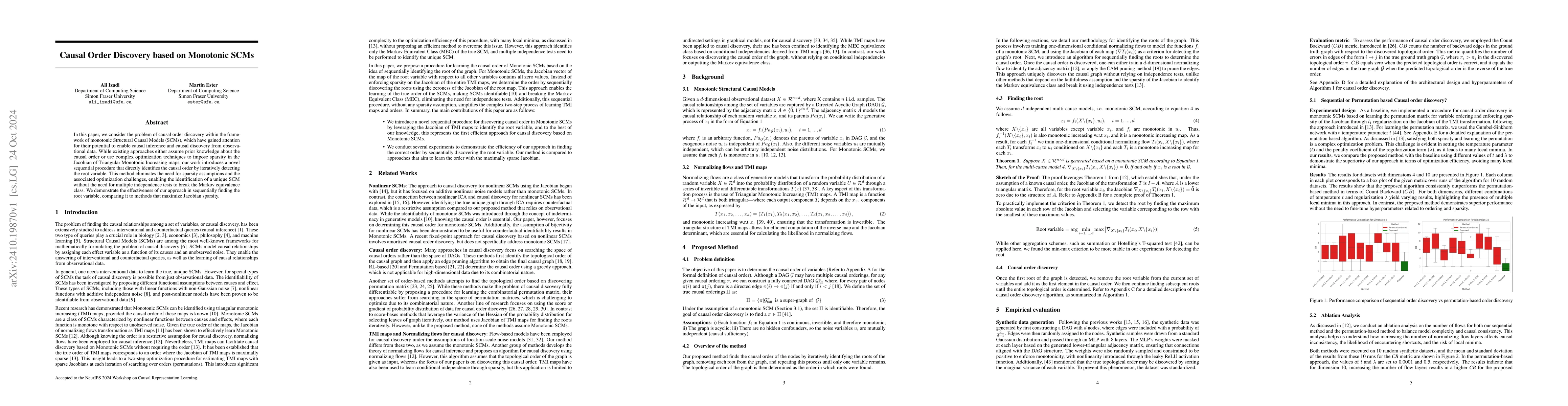 Thumbnail for Causal Order Discovery based on Monotonic SCMs