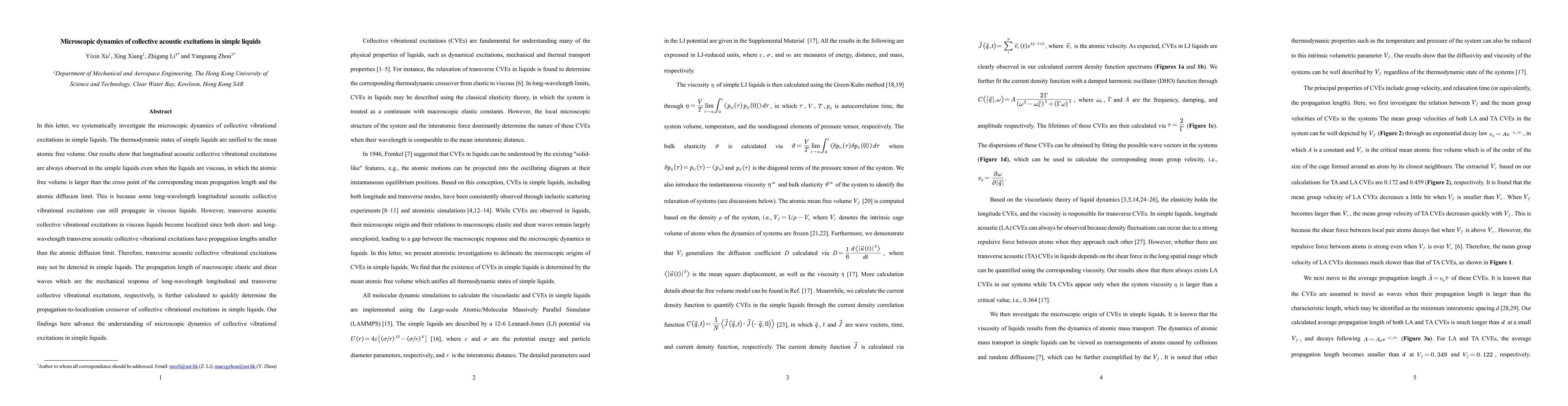 Thumbnail for Microscopic dynamics of collective acoustic excitations in simple
  liquids