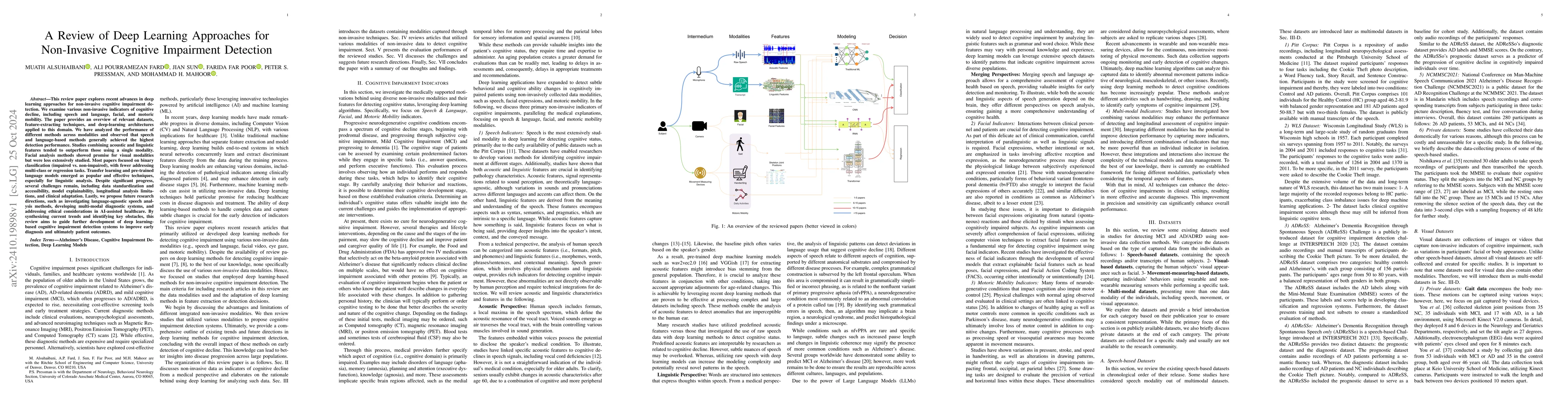 Thumbnail for A Review of Deep Learning Approaches for Non-Invasive Cognitive
  Impairment Detection