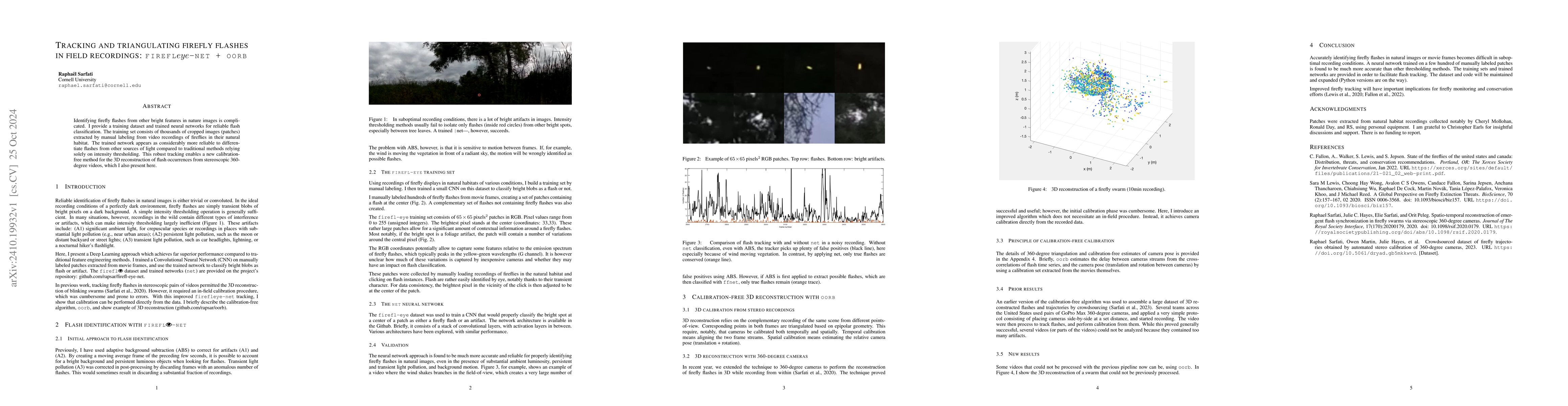 Thumbnail for Tracking and triangulating firefly flashes in field recordings