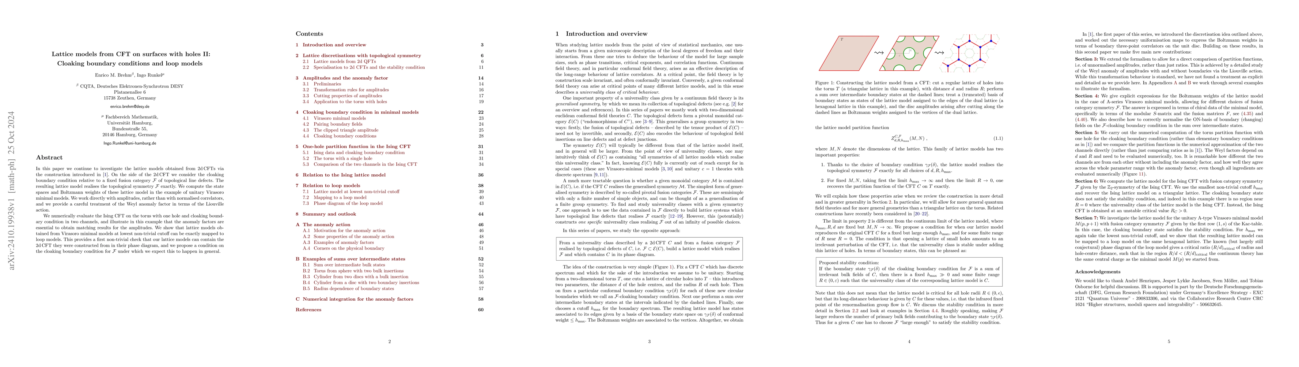 Thumbnail for Lattice models from CFT on surfaces with holes II: Cloaking boundary
  conditions and loop models