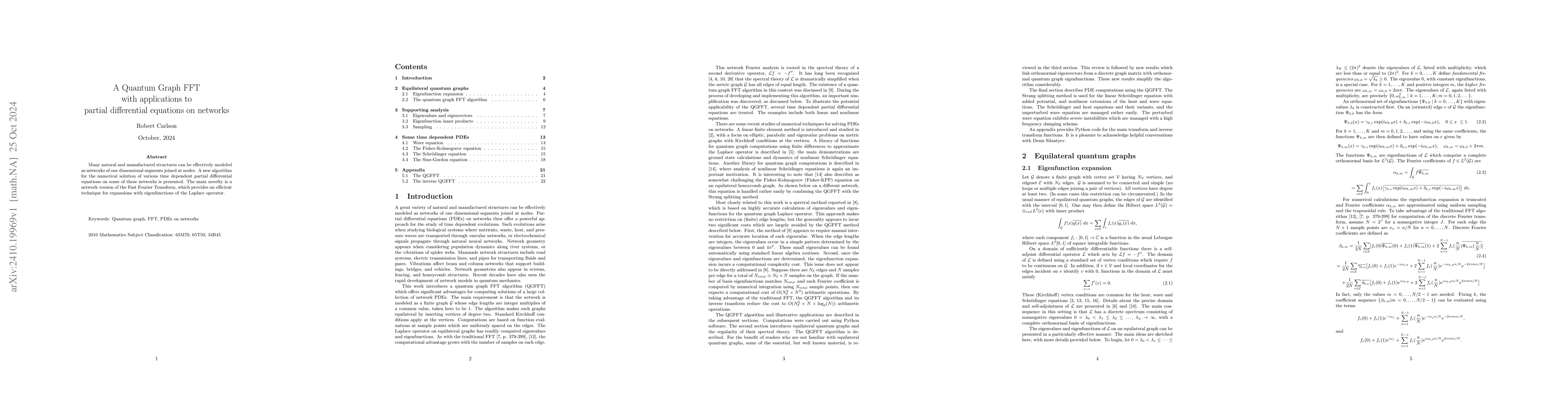 Thumbnail for A quantum graph FFT with applications to partial differential equations
  on networks
