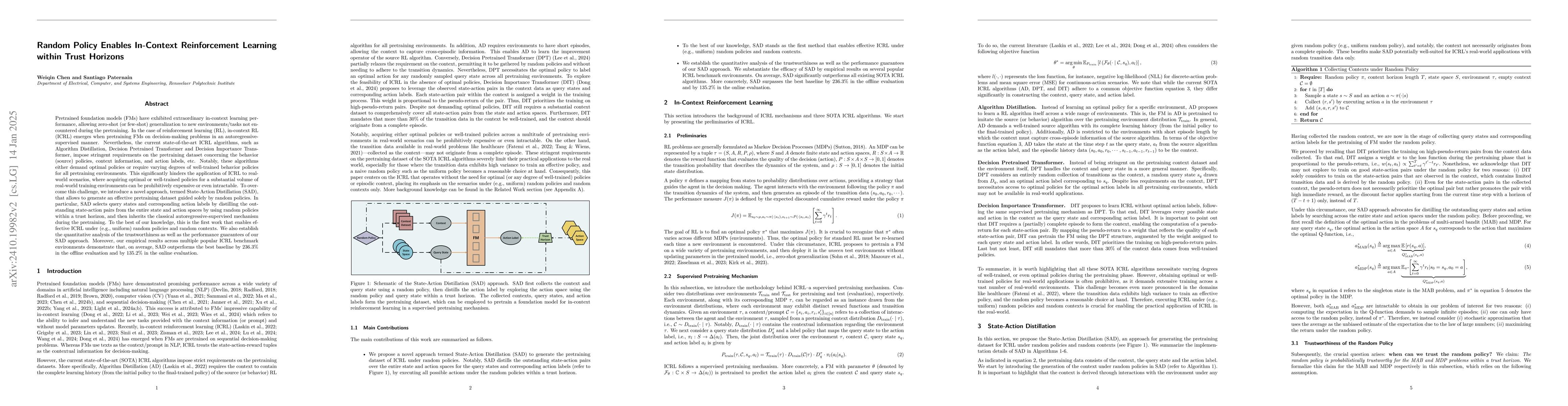 Thumbnail for SAD: State-Action Distillation for In-Context Reinforcement Learning
  under Random Policies