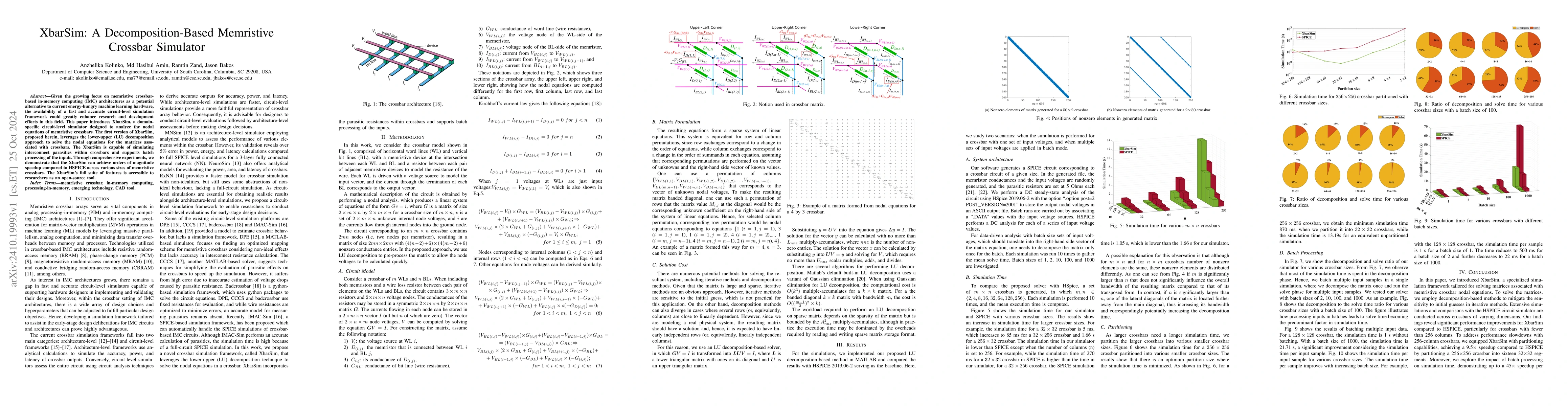 Thumbnail for XbarSim: A Decomposition-Based Memristive Crossbar Simulator