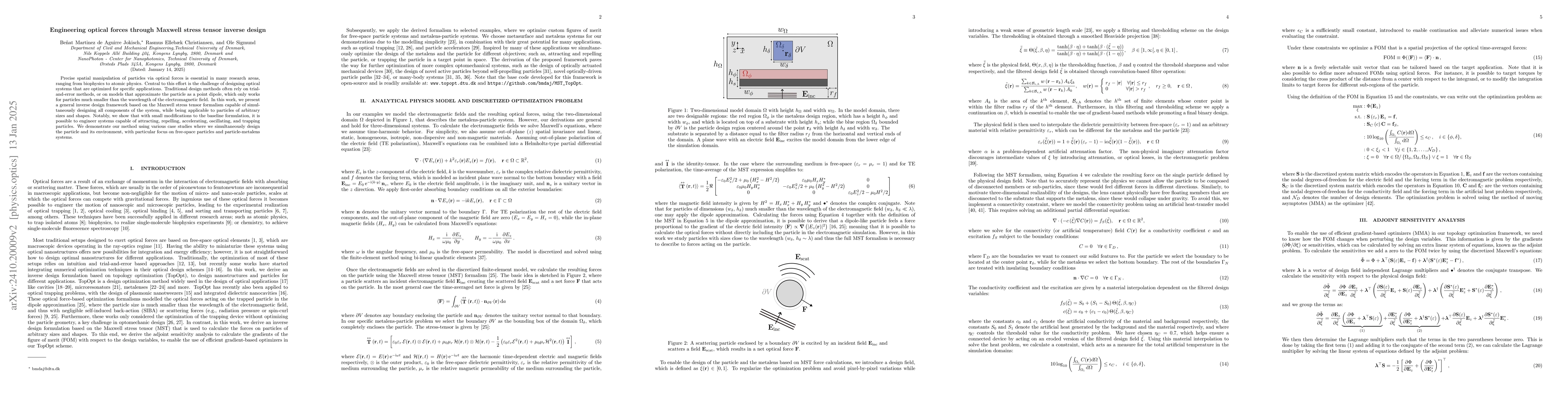Thumbnail for Engineering optical forces through Maxwell stress tensor inverse design