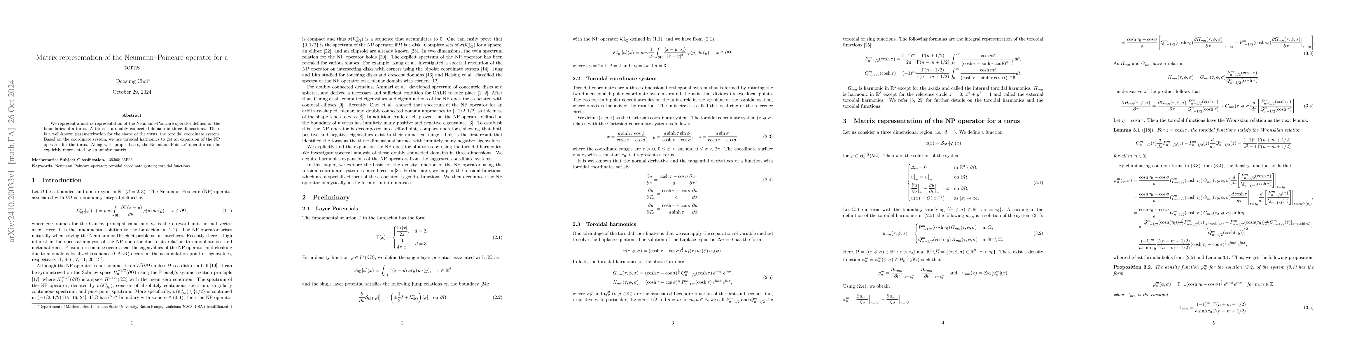 Thumbnail for Matrix representation of the Neumann-Poincaré operator for a torus