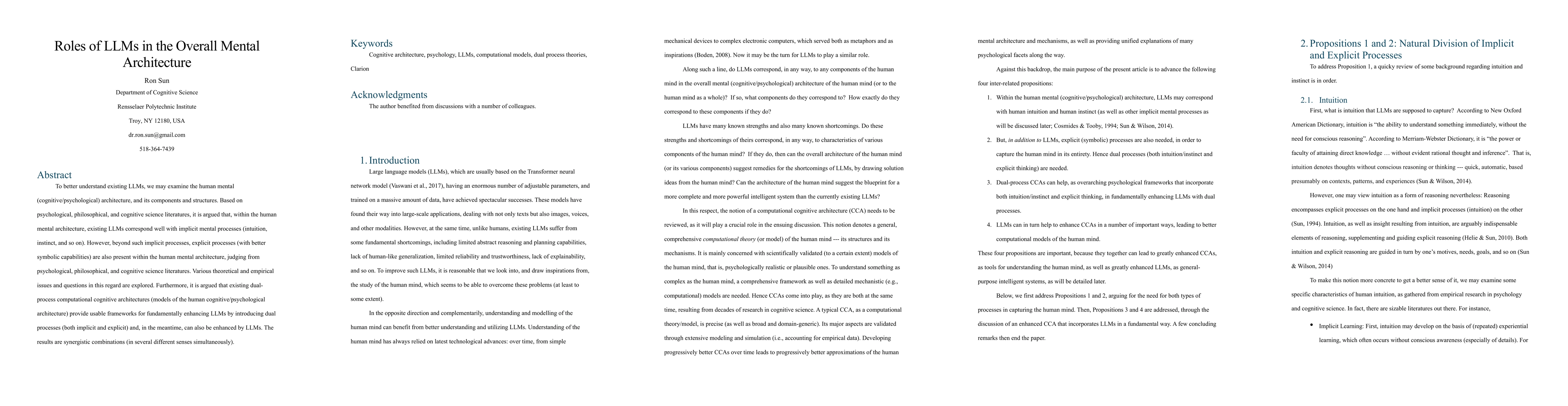 Thumbnail for Roles of LLMs in the Overall Mental Architecture