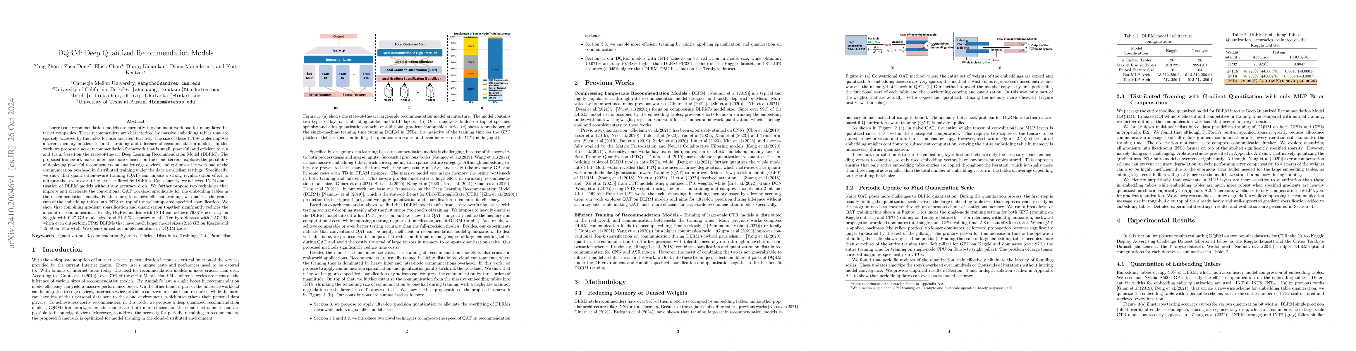 Thumbnail for DQRM: Deep Quantized Recommendation Models
