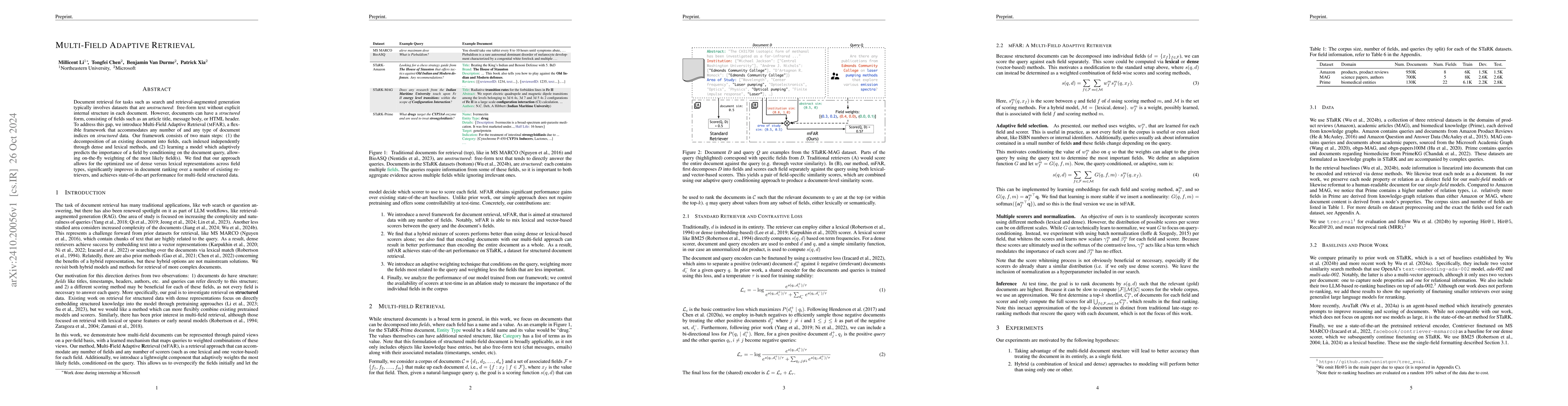 Thumbnail for Multi-Field Adaptive Retrieval