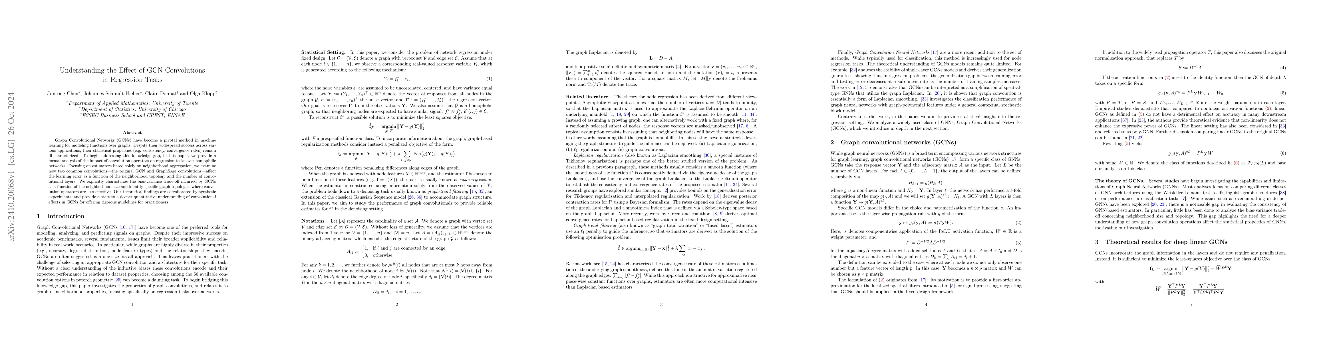 Thumbnail for Understanding the Effect of GCN Convolutions in Regression Tasks