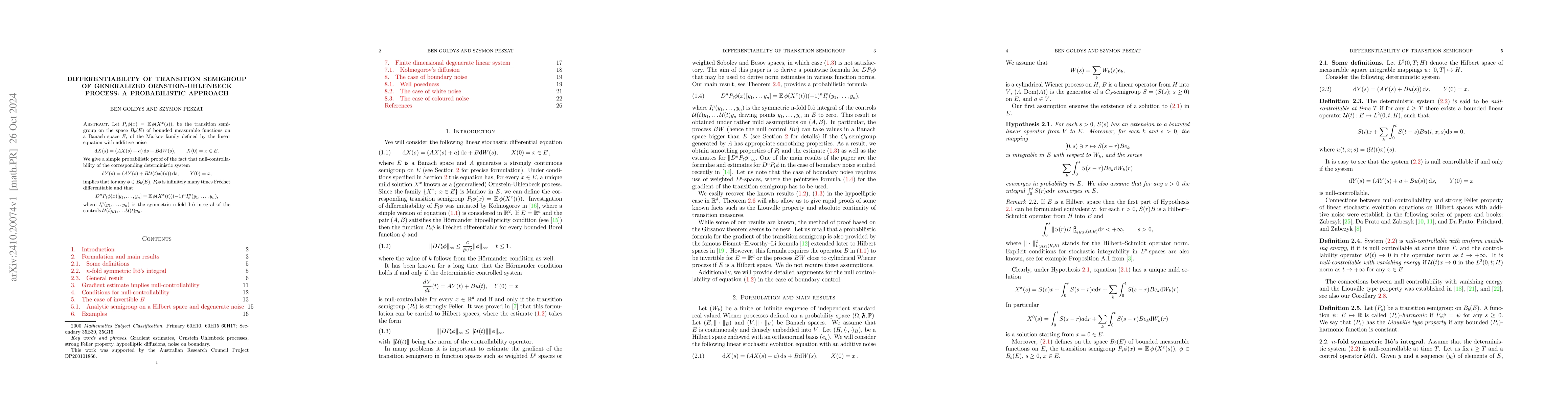 Thumbnail for Differentiability of transition semigroup of generalized
  Ornstein-Uhlenbeck process: a probabilistic approach