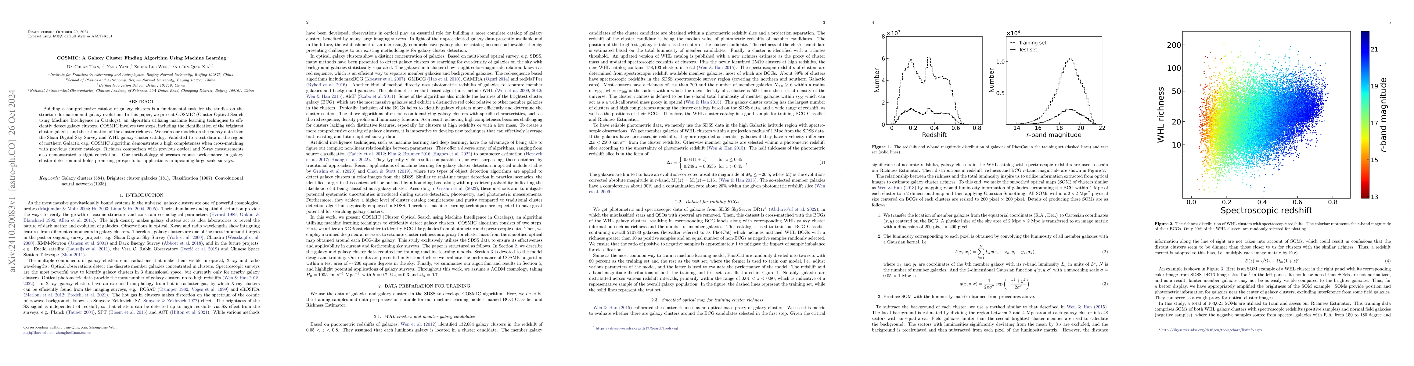 Thumbnail for COSMIC: A Galaxy Cluster Finding Algorithm Using Machine Learning