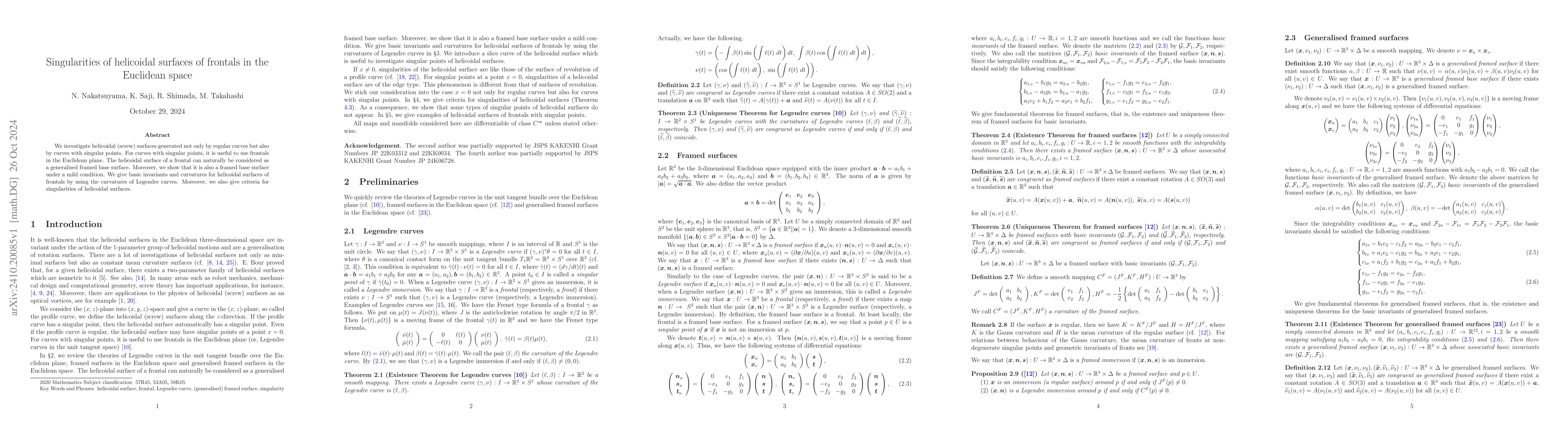 Thumbnail for Singularities of helicoidal surfaces of frontals in the Euclidean space