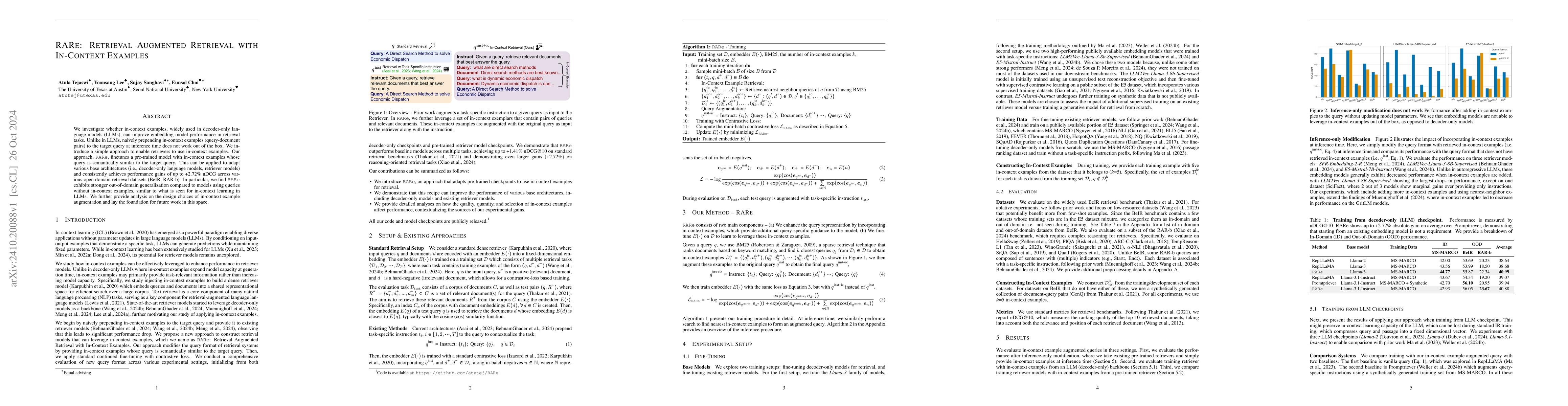 Thumbnail for RARe: Retrieval Augmented Retrieval with In-Context Examples
