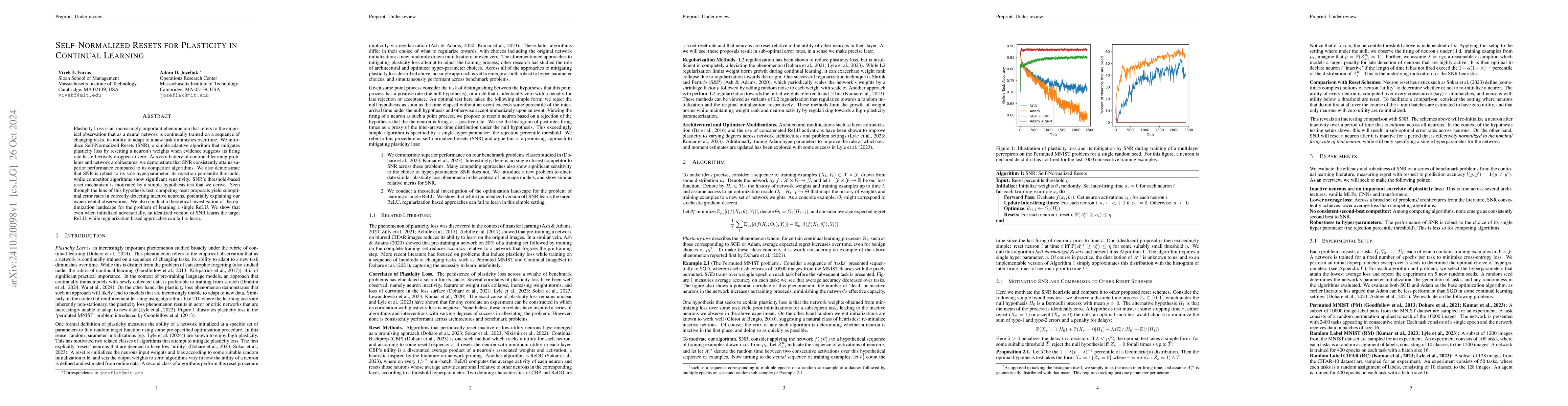 Thumbnail for Self-Normalized Resets for Plasticity in Continual Learning