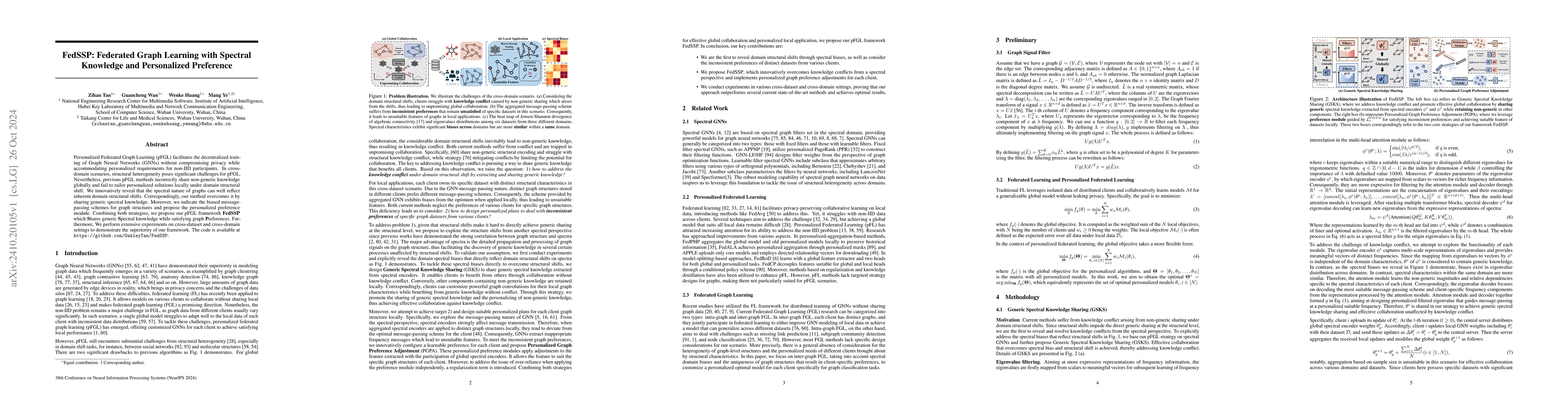 Thumbnail for FedSSP: Federated Graph Learning with Spectral Knowledge and
  Personalized Preference