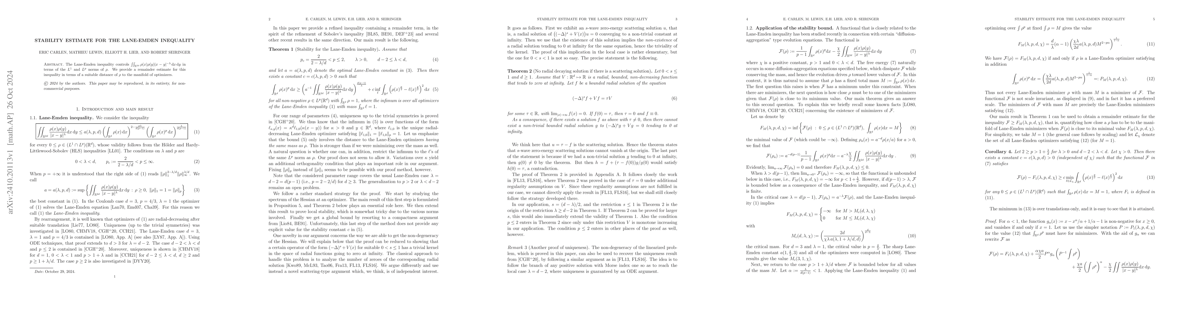 Thumbnail for Stability estimate for the Lane-Emden inequality