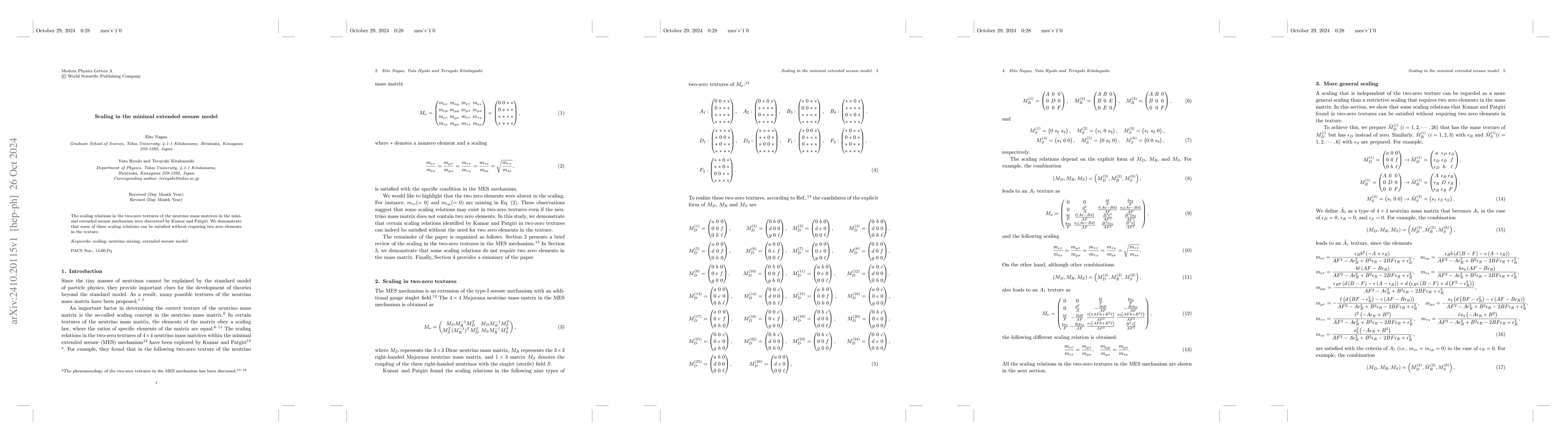 Thumbnail for Scaling in the minimal extended seesaw model
