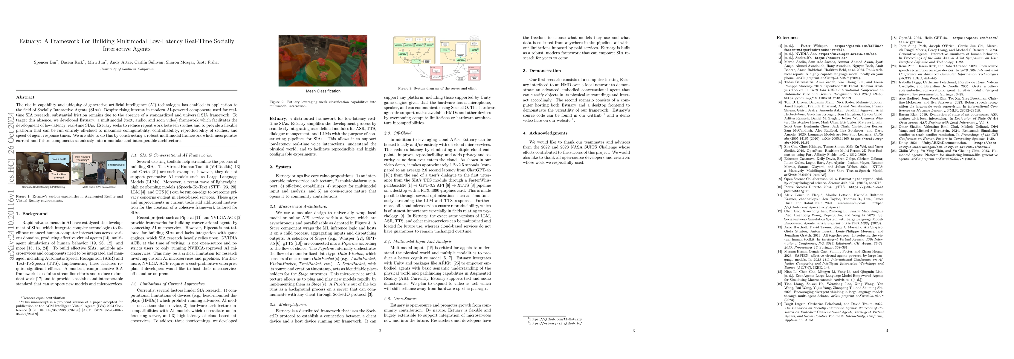Thumbnail for Estuary: A Framework For Building Multimodal Low-Latency Real-Time
  Socially Interactive Agents