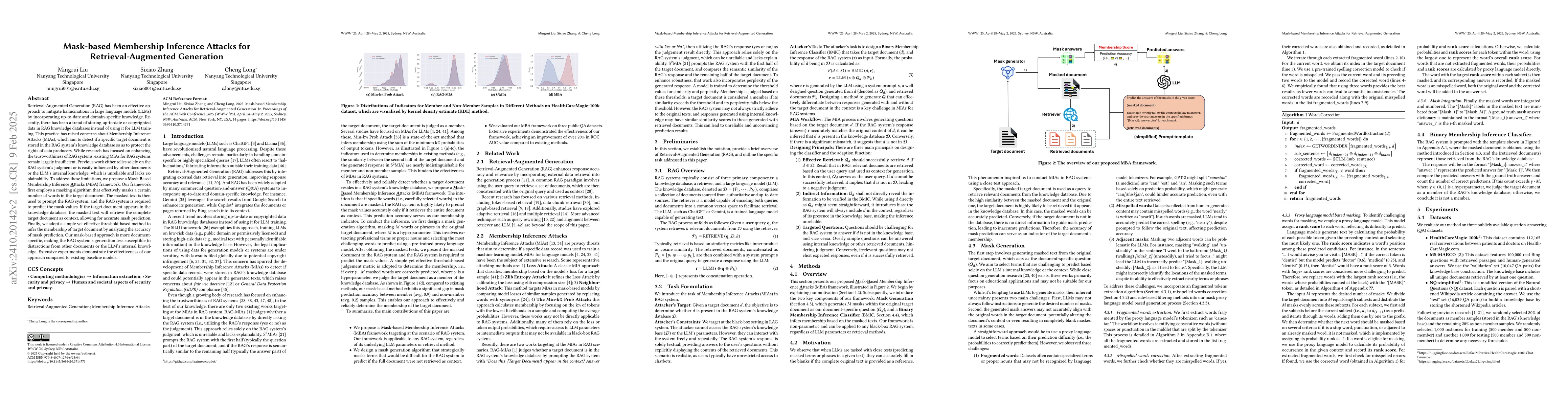Thumbnail for Mask-based Membership Inference Attacks for Retrieval-Augmented
  Generation