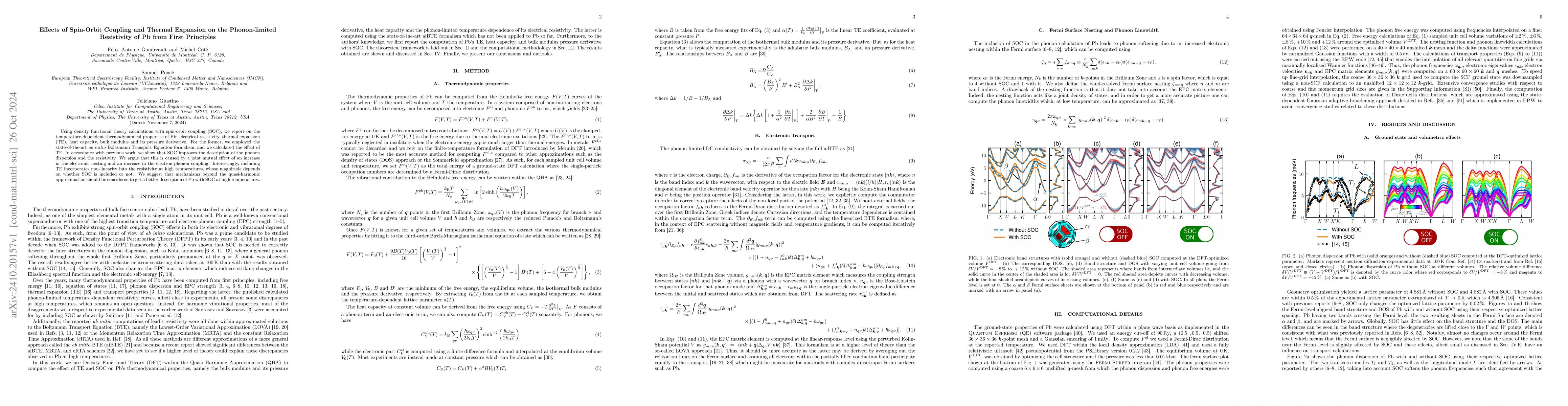 Thumbnail for Effects of Spin-Orbit Coupling and Thermal Expansion on the
  Phonon-limited Resistivity of Pb from First Principles