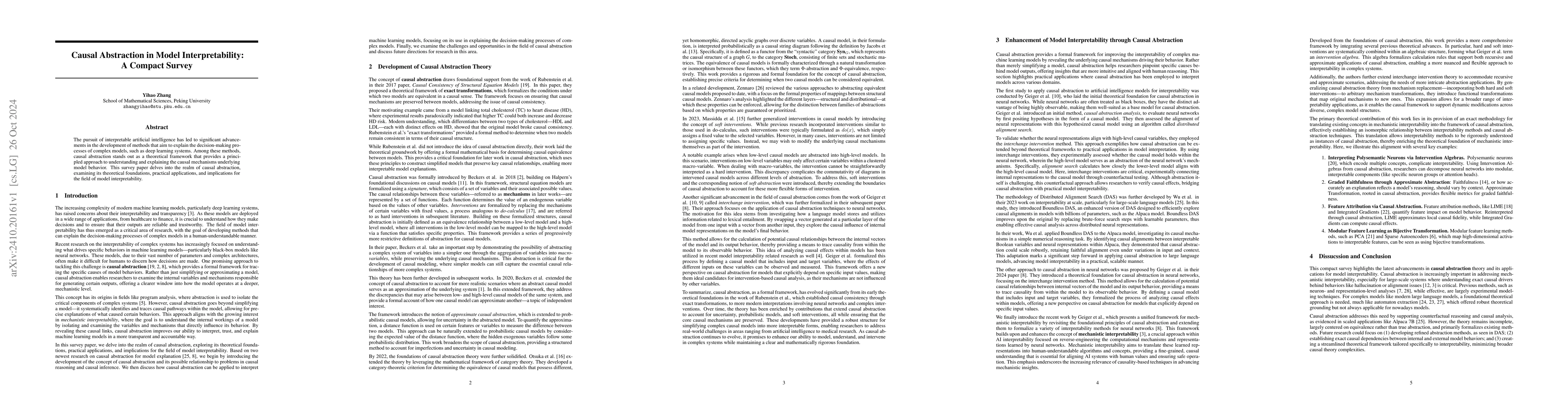 Thumbnail for Causal Abstraction in Model Interpretability: A Compact Survey