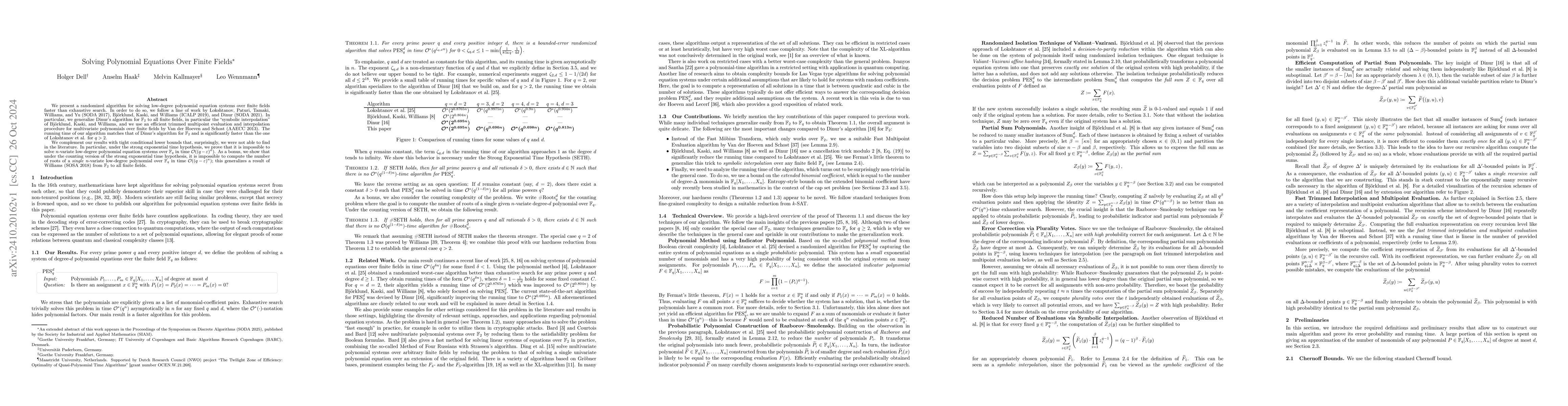 Thumbnail for Solving Polynomial Equations Over Finite Fields